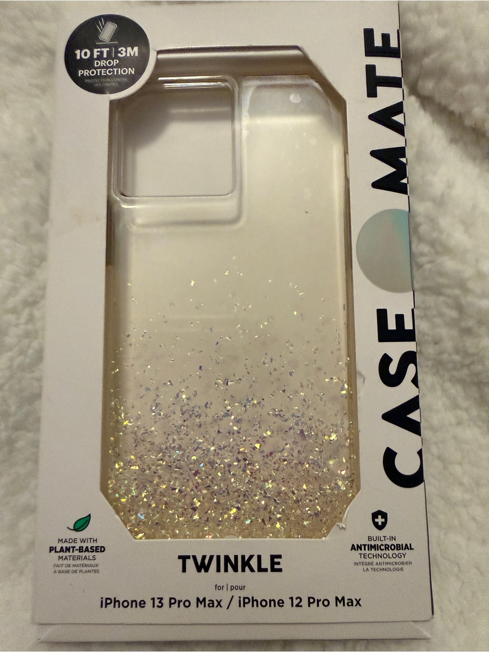 Wink Twinkle Clear Phone Case with Iridescent multi color Glitter